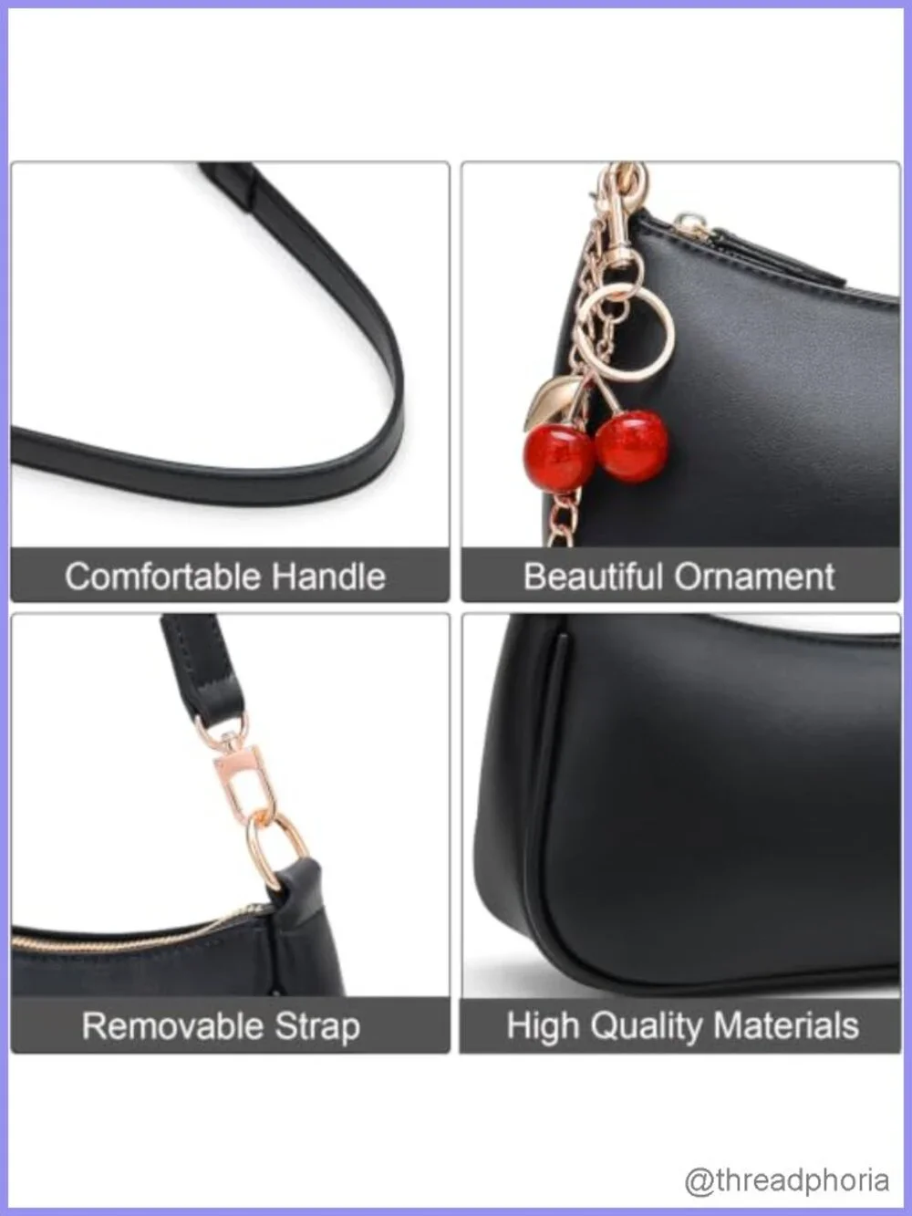 PU Leather Hobo Shoulder Bag Crossbody Purse Removable Chain Strap